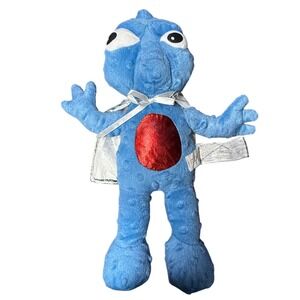 Toy Network Plush Blue Alien Doll Stuffed Animal Red Belly Cape 2008